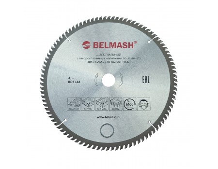 Диск пильный по ламинату BELMASH 305x3,2/2,2x30 96T (RD174A)